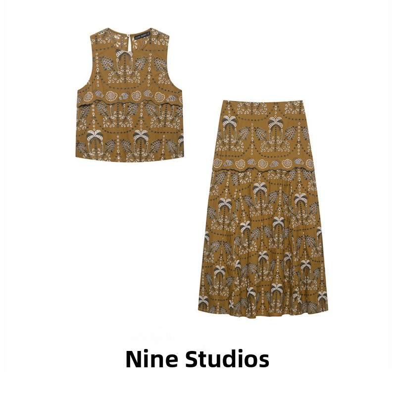 Conjunto de Moda Femenina NINE - Midi Skirt Floral reseña y precio