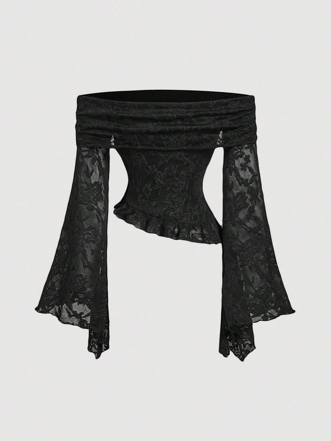 Blusa elegante de encaje con h - Blouse Off Shoulder reseña y precio
