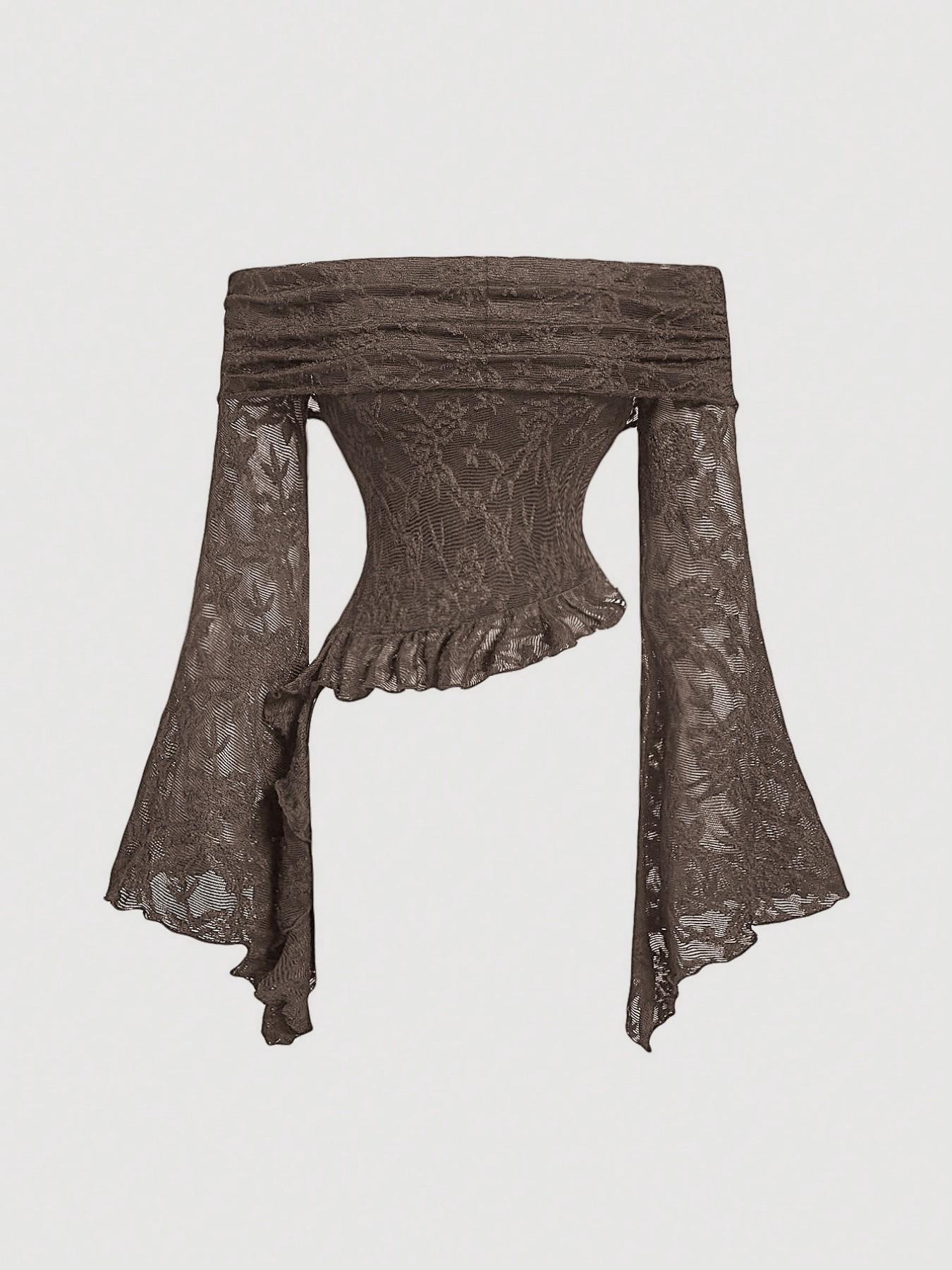 Blusa elegante de encaje con h - Blouse Off Shoulder reseña y precio
